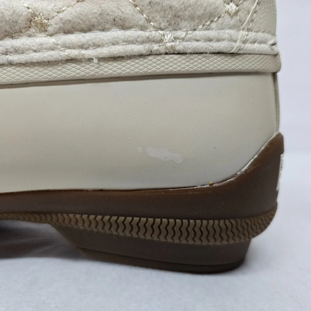 Sperry‎  Women's Syren Gulf Wool Quilt Duck Boots STS85647 Ivory Brown Sz 9